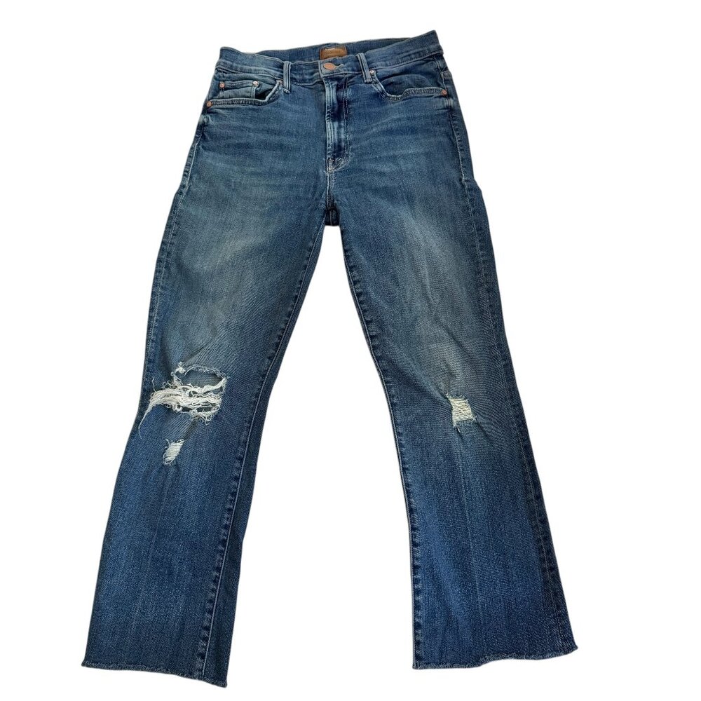 MOTHER The Insider Crop Step Chew Distressed Ankle Jeans Women's size 28